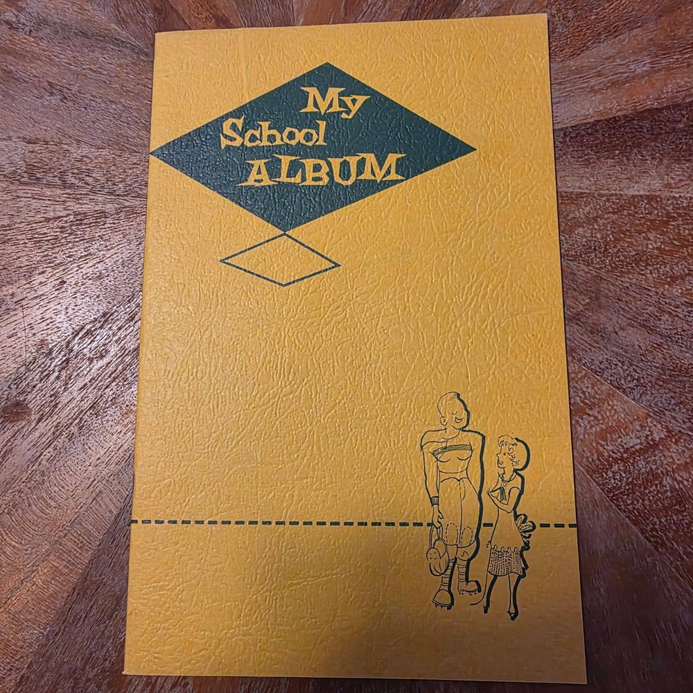 Vintage School Album Unisex OS Yellow My School Album Retro Photo Memory Book